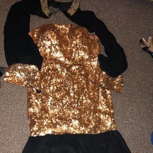 Gold dress with jacket